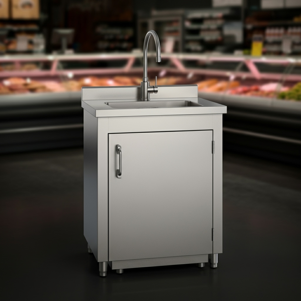 Attrezzature Lavaggio - Lavamani inox armadiato a pedale HACCP
